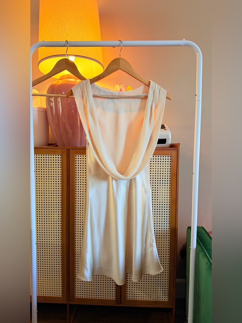Reformation Jonelle Silk Dress In Almond, NWOT, NEVER WORN, NO FLAWS. - Picture 11 of 16